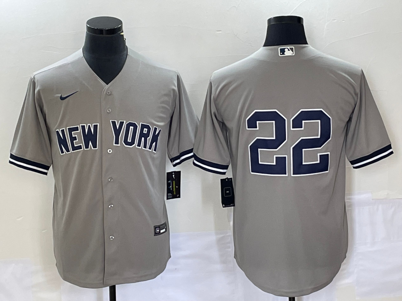 Men's New York Yankees Juan Soto #22 Gray Name Jersey